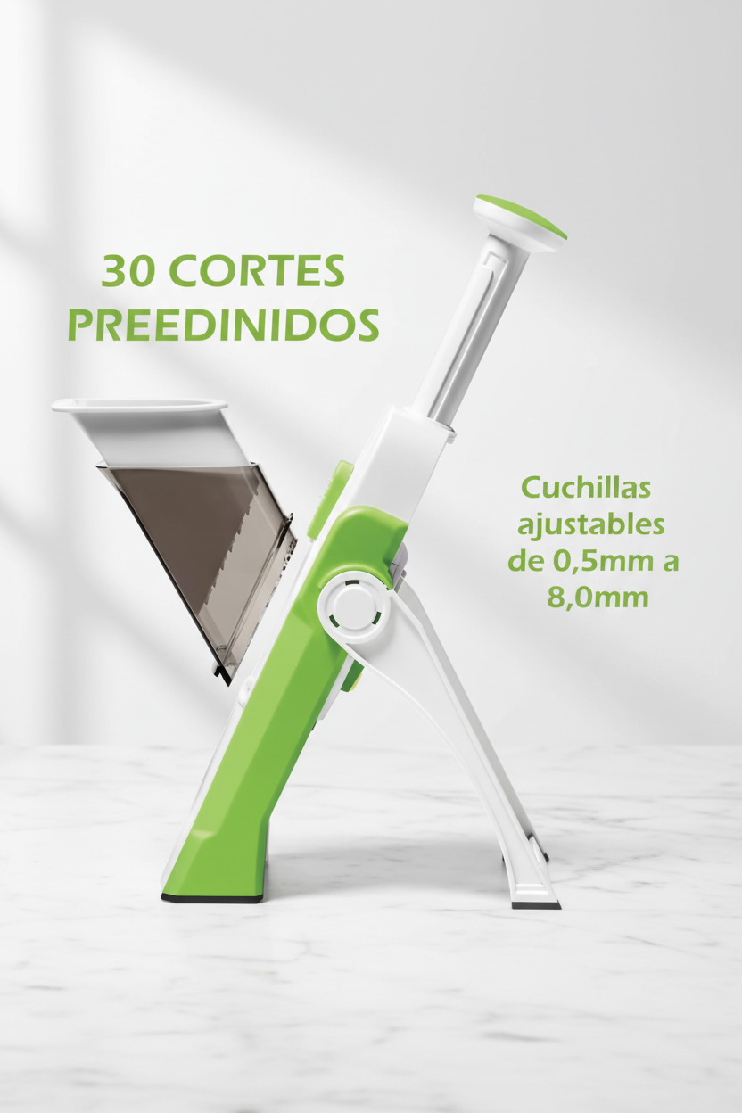 Picador de Verduras Vertical Multifuncional - Corte Seguro y Rápido